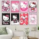 MINISO Sanrio Hello Kitty Cute Poster Prints Wall Painting Bedroom Living Room Wall Sticker Office