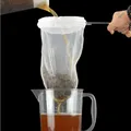 Reusable Coffee Filter Bag Stainless Steel Handle Cotton Cloth Strainer Dropping Pot Mesh Basket