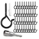 40pcs Screw Hooks for Outdoor String Lights Q-Hooks for Light Eye Hooks Cup Ceiling Wall Hooks with