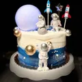 Astronaut Figurines Space Cake Toppers Planet Rocket DIY Cake Topper for Outer Space Theme Party