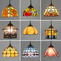Tiffany Stained Glass Pendant Lights Vintage Mediterranean Baroque Retro LED Hanging Lamp Dining