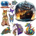 Movie Pirate Ship Wooden Jigsaw Puzzles For Adults Kids Wooden Puzzle Educational Toys Gifts Wood