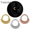 Twolobes 1PCS 316 Surgical Stainless Steel Nose Rings Cartilage Hoop Segment Septum Rings Clickers