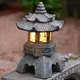 Pagoda Statues Outdoor Solar Powered Statue Japanese Garden Decor Outdoor Zen Garden Lantern