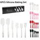 6Pcs Food Grade Silicone Non-Stick Butter Cooking Spatula Set Cooking Pastry Scraper Brush Kitchen