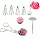 7pcs Baking Pastry Tool Set Stainless Steel Rose Petal Leaves Nozzles Cake Decorating Tips Tulip