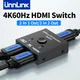 Unnlink 4K 60Hz HDMI Switch 2 Ports 2 In 1 Out Video Splitter for Laptop PC Xbox PS3/4/5 TV Box to