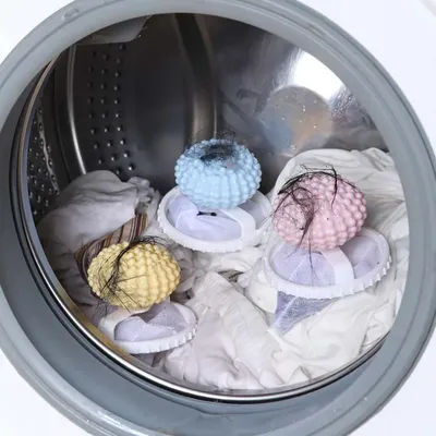 2 in 1 Laundry Balls Convex Filter Reusable Home Washing Machine Clothes Softener Hair Remove Dirt Clean PVC Solid Laundry Balls