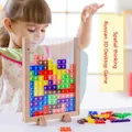 Creative Three-dimensional тетрис Russian 3D Desktop Game Tangram Math Toys Building Blocks Board