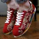 Hot Fashion Printed Red Canvas Sneakers Men Plimsolls Summer Breathable Low Mens Casual Sneakers