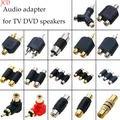 1 Piece RCA Female to RCA Female Audio Video Cable Jack Plug Connector RCA to 2/3 RCA Adaptateur de