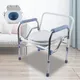 150kg Commode Chair with Toilet Bucket Shower Chair Toilet Seat Toilet Assist White