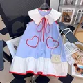 Summer Girls Baby Lotus Collar Sleeveless Dress Children's Fashionable Love Lace up Tank Top Dress