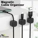 6Pcs Magnetic Cable Clip Cable Holder Adjustable Wire Keeper Cord Holder Under Desk Cable Management