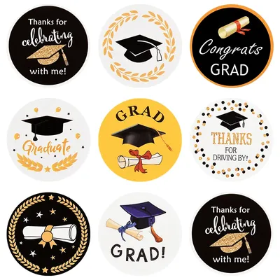 120Pcs Congrats Sticker Graduation Party Decoration Gift Label Stickers 2024 Congratulation Supplies