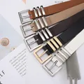 Fashion Belts for Woman Gold/Silver Color Plating Zinc Alloy Buckle 105cm PU Leather Belts European