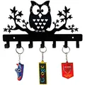 7 Hooks Owl on Maple Trees Steel Key Holder Steel Key Rack Metal Key Cabinet Owl Key Hanger Medal