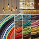 10 Meters Fabric Cable Cord For Vintage Pendant Light 110/220V Decoration Lamp Cables Gold Knitted