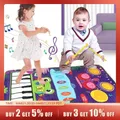 2 In 1 Piano Mat for Kids Piano Keyboard & Jazz Drum Music Touch Play Carpet Baby Toddlers Music