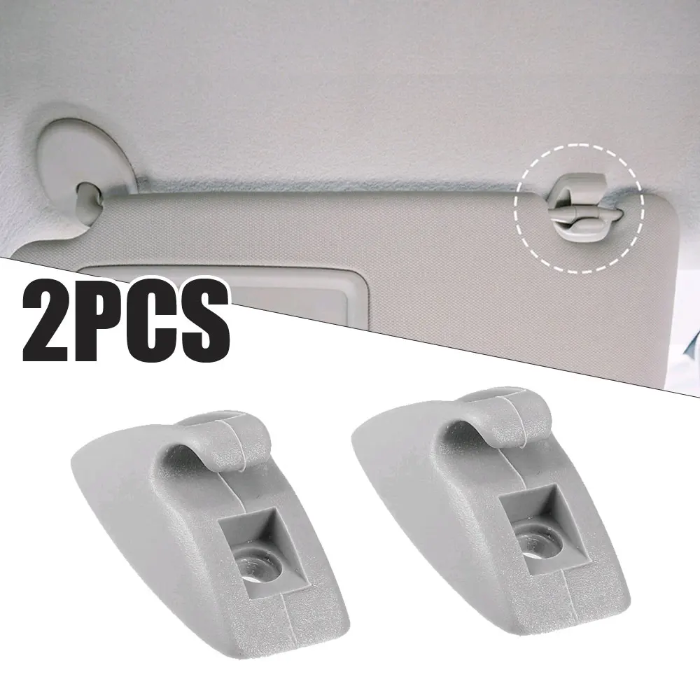 2 pezzi grigio supporto per visiera parasole per auto clip di fissaggio gancio clip per visiera gancio staffa di supporto accessori per auto 191857559 Per VW MK1