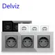 Delviz 16A Wall Power Socket AC 110V~250V Kitchen 3 Gang Electric plug Switch And Socket Glass