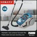 2500W Bagless Canister Vacuum Cleaner Multi-Cyclonic Filtration Corded Vacuum for Hard Floors