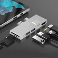 Docking Station Hub For Microsoft Surface Pro 4/5/6 6 in 1 USB Docking Station with 4K HD TF Card