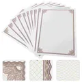 10 Pcs Certificate Inner Page Border Paper A4 Blank Diploma Parchment Pages Writable Office