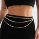 IngeSight.Z Sexy Multilayer Flat Snake Chain Belly Waist Chain for Women Punk Gold Color Bikinis