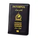 Unisex Interpol Passport Cover Black PU Leather Wallet Travel Accessories Women Passport Holder Case