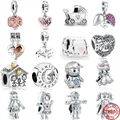 New 925 Silver Family Charms Mom Dad Baby Carriage Fine Beads Sisters Dangle Fit Original Pandora