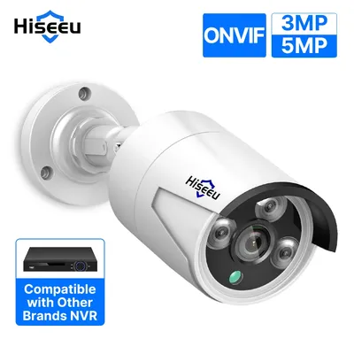 Hiseeu 4MP 5MP POE IP Camera HD IR Night Outdoor Waterproof CCTV Home Video Security Surveillance Camera For NVR One Way Audio