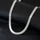 Luxury silver color fine 4MM Blade Flat snake Chain Necklace for Men's Women fashion wedding party