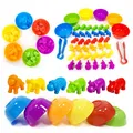 Rainbow Sorting Game Animal Puzzle Toy Dinosaur Traffic Color Matching Game Montessori Education