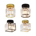 Led Ceiling Lights Crystal Lampshade Balck Gold Plafonnier Living Room Bedroom Modern Round Square