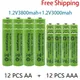 Rechargeable battery 1.2V AA 3800mAh NI-MH+AAA 3000mAh Rechargeable NI-MH 1.2V AAA battery free