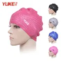 YUKE Silicone Swimming Cap Unisex Flexible Waterproof Adult Waterdrop Swimming Head Cover Protect