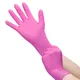 Pink Nitrile Disposable Gloves 50Pack Powder Latex Free Gloves for Working Kitchen Gardening