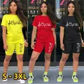 Tuta da donna magliette e pantaloncini estivi tuta Top Tees Set da 2 pezzi completo sportivo da