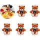 5 Pcs Teddy Bear Birthday Candles Cute with Bow Tie Cake Cupcake Topper Candle for Birthday Baby