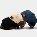 Retro Velvet Brimless Beanie Hip Hop Hat Caps Adjustable Elastic Panels Skullcap Sailor Hats Men
