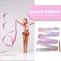 2M/4M Ballet Dance Ribbon Gradient Colour Art Gymnastics Streamer Twirling Rod Rainbow Stick Gym