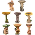 Garden Statue Raccoon Garden Bird Bath Resin For Outdoor Fine Decoration Home Garden Animal Bird