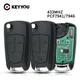 KEYYOU Flip Remote Car Key 433Mhz For Opel/Vauxhall Astra H 2004-2009 Zafira B 2005-2013 Vectra C