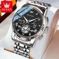 OLEVS 2856 New Men's Watches Luxury Classic Flywheel Design Waterproof Chronograph Moon Phase 24