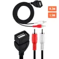 New Arrival 1.5 m/5 ft USB A female socket to 2RCA male plug audio video extension cable audio