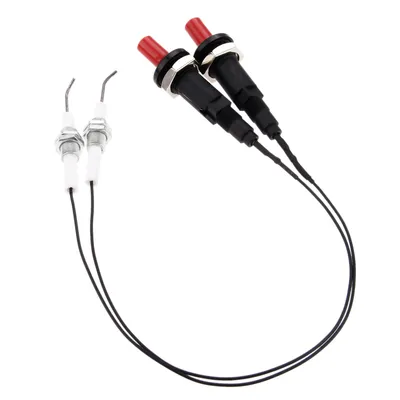 2 Set Propane Push Button Piezo Igniter w/Threaded Ceramic Electrode Ignition Plug for Gas Fireplace/Oven/Heater/Kitchen lgniter