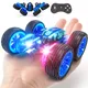 Sinovan Remote Control Car for Kids Double Sided RC Car 360 Flips Rotating RC Stunt Cars with LED