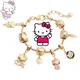 Anime Sanrio Kitty Cat Bracelet Cartoon Figure Kitty White Beads Pendant DIY Charm Bracelet Bangle