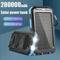 Portable Solar Power Bank 20000mAh External Battery Charging Power Bank External Battery Charger LED